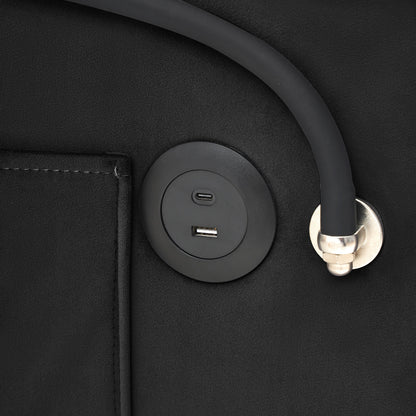 Canapé-lit moderne 70.86 3 en 1, simple, convertible, avec dossier réglable et port de charge USB pour le salon.