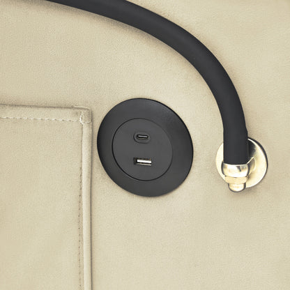 Canapé-lit moderne 70.86 3 en 1, simple, convertible, avec dossier réglable et port de charge USB pour le salon.