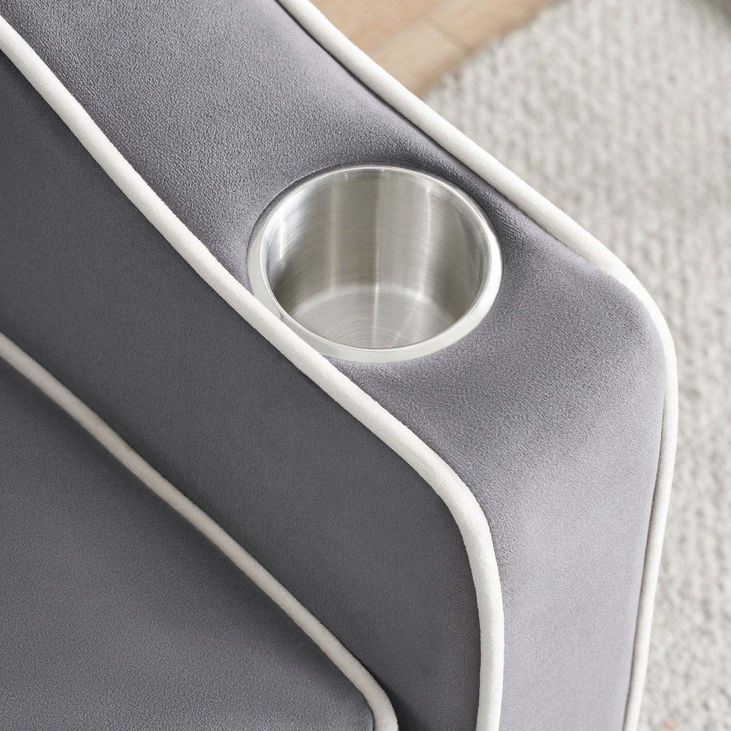 Canapé-lit moderne 70.86 3 en 1, simple, convertible, avec dossier réglable et port de charge USB pour le salon.