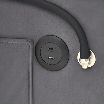 Canapé-lit moderne 70.86 3 en 1, simple, convertible, avec dossier réglable et port de charge USB pour le salon.