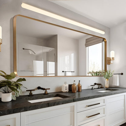 Grand miroir rectangulaire profond en alliage d'aluminium moderne, à fixer au mur - 71*28