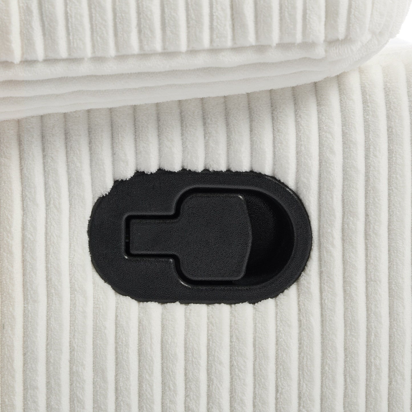 Fauteuil inclinable manuel en velours côtelé moderne, chaise longue inclinable réglable avec accoudoirs larges.