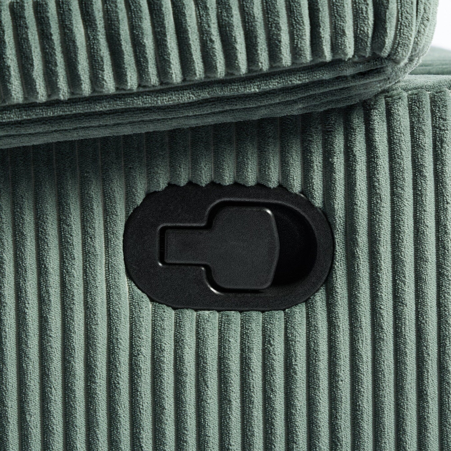 Fauteuil inclinable manuel en velours côtelé moderne, chaise longue inclinable réglable avec accoudoirs larges.