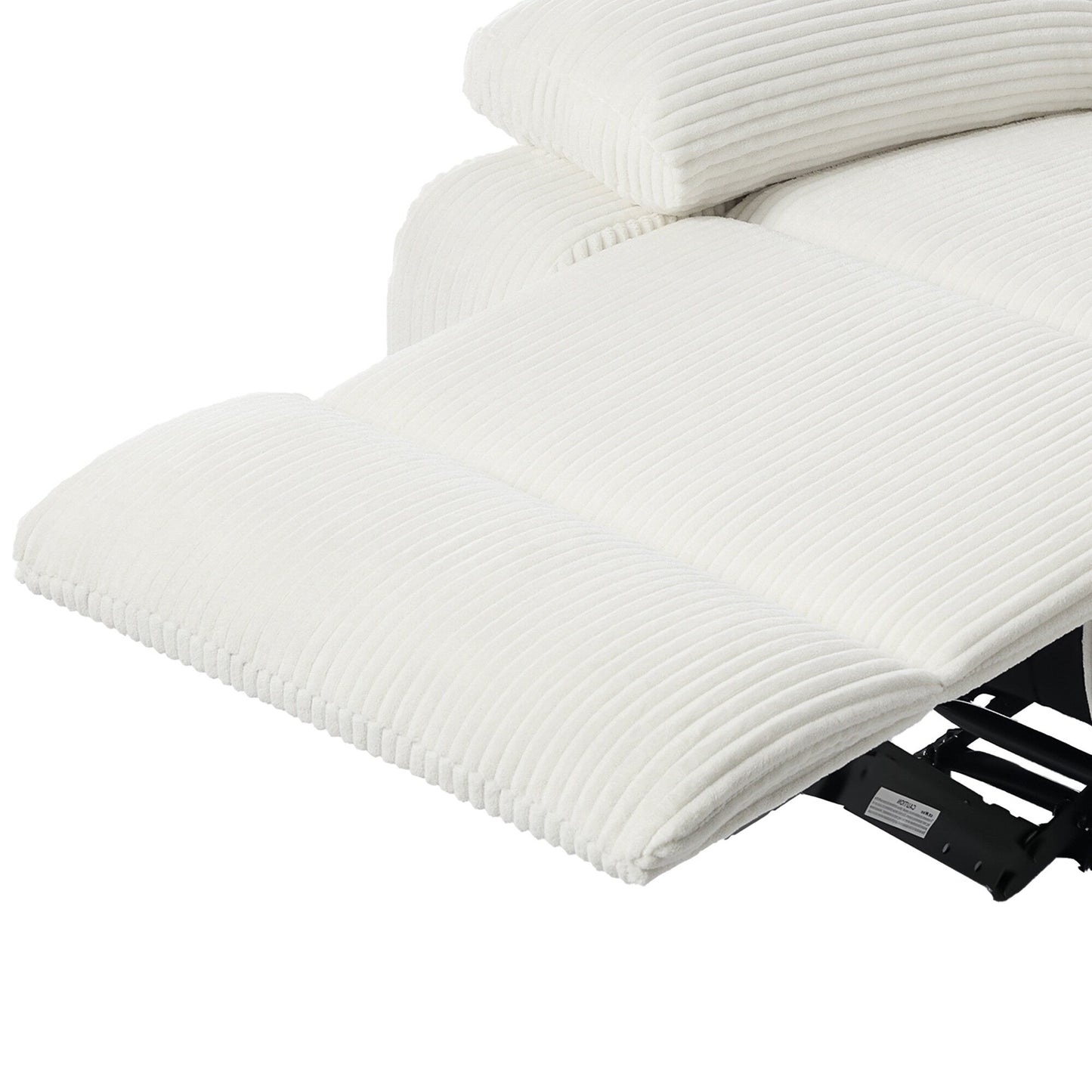 Fauteuil inclinable manuel en velours côtelé moderne, chaise longue inclinable réglable avec accoudoirs larges.