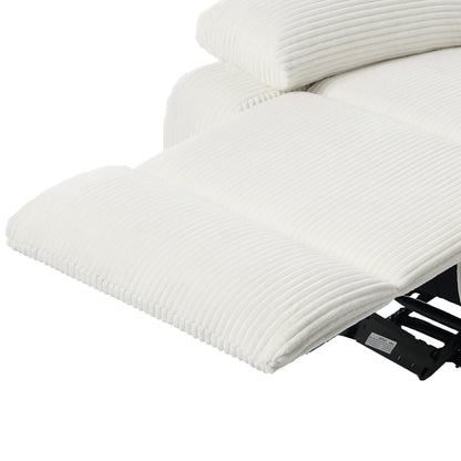 Fauteuil inclinable manuel en velours côtelé moderne, chaise longue inclinable réglable avec accoudoirs larges.