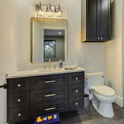 Appliques murales de salle de bain à cristaux, modernes, à intensité variable, avec abat-jours en cristal.