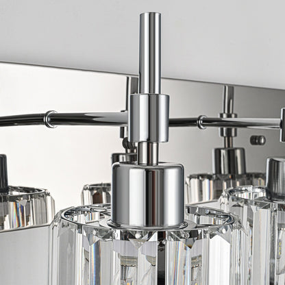 Appliques murales de salle de bain à cristaux, modernes, à intensité variable, avec abat-jours en cristal.