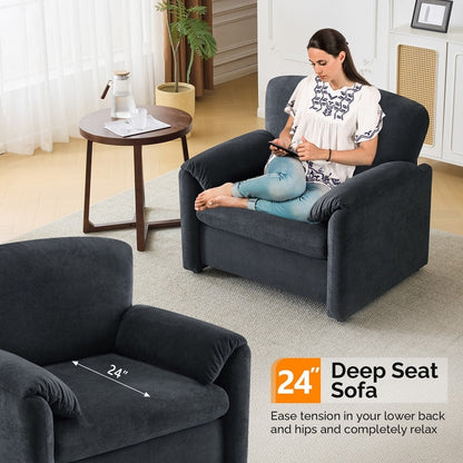 Fauteuil moderne à oreilles d'éléphant, accent décoratif, canapé confortable pour le salon et la chambre à coucher.