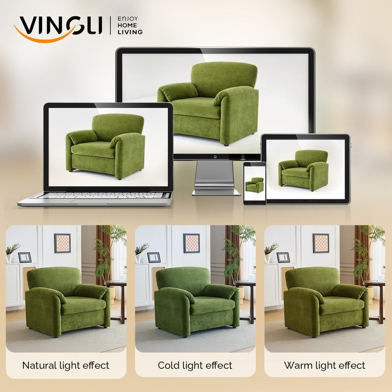 Fauteuil moderne à oreilles d'éléphant, accent décoratif, canapé confortable pour le salon et la chambre à coucher.