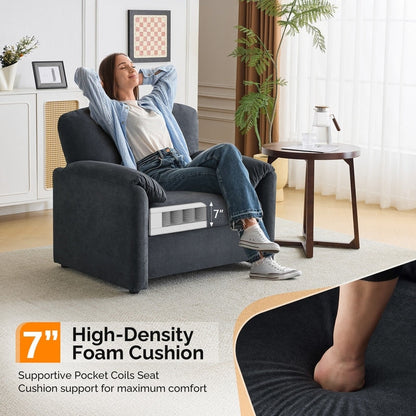 Fauteuil moderne à oreilles d'éléphant, accent décoratif, canapé confortable pour le salon et la chambre à coucher.