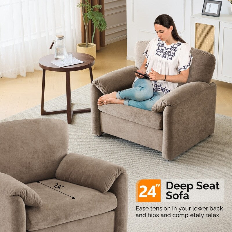 Fauteuil moderne à oreilles d'éléphant, accent décoratif, canapé confortable pour le salon et la chambre à coucher.