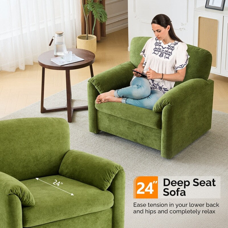 Fauteuil moderne à oreilles d'éléphant, accent décoratif, canapé confortable pour le salon et la chambre à coucher.