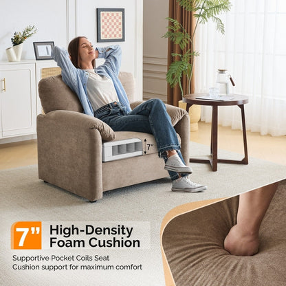 Fauteuil moderne à oreilles d'éléphant, accent décoratif, canapé confortable pour le salon et la chambre à coucher.