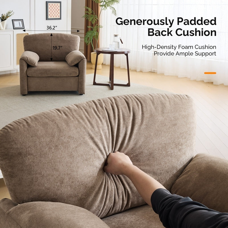 Fauteuil moderne à oreilles d'éléphant, accent décoratif, canapé confortable pour le salon et la chambre à coucher.