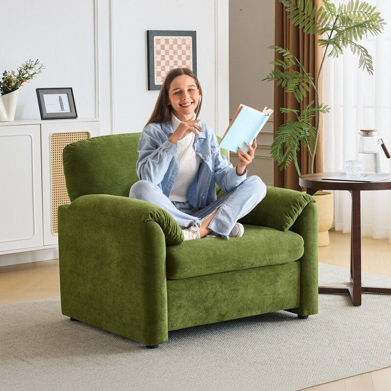 Fauteuil moderne à oreilles d'éléphant, accent décoratif, canapé confortable pour le salon et la chambre à coucher.