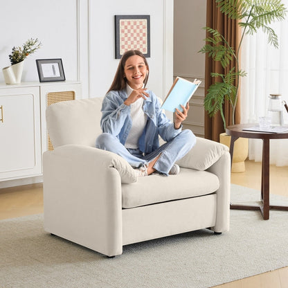 Fauteuil moderne à oreilles d'éléphant, accent décoratif, canapé confortable pour le salon et la chambre à coucher.