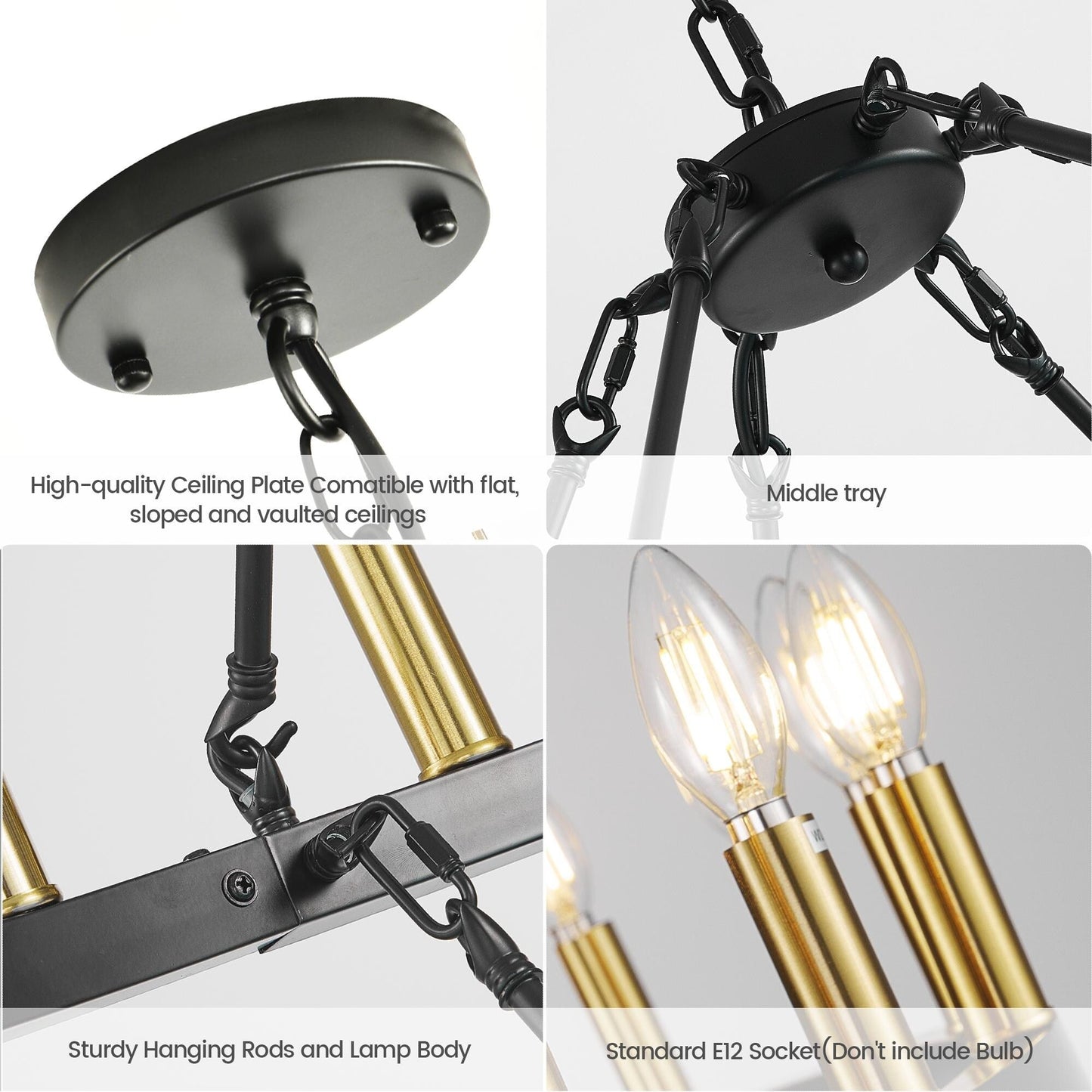 Luminaire suspendu moderne style ferme, lustre à 2 niveaux en forme de roue de charrette, grand luminaire pour plafond haut.