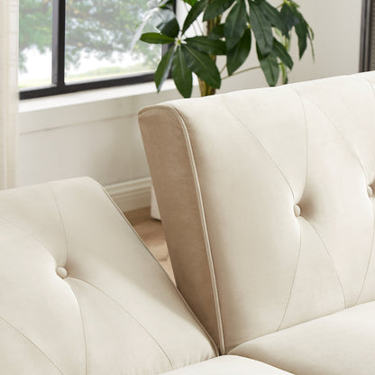 Canapé-lit futon moderne, canapé convertible avec pieds en bois coniques, 78,35 po de largeur, petit canapé à dossier divisé pour salon.