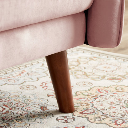 Canapé-lit futon moderne, canapé convertible avec pieds en bois coniques, 78,35 po de largeur, petit canapé à dossier divisé pour salon.