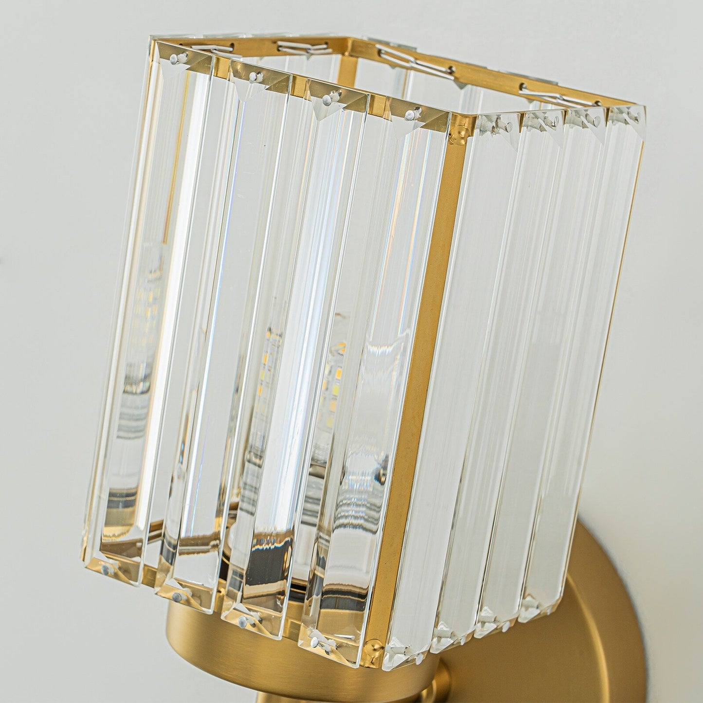 Applique murale moderne dorée à intensité variable, cylindre glamour, cristal, pour salle de bain, luminaire mural.