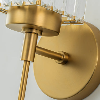 Applique murale moderne dorée à intensité variable, cylindre glamour, cristal, pour salle de bain, luminaire mural.