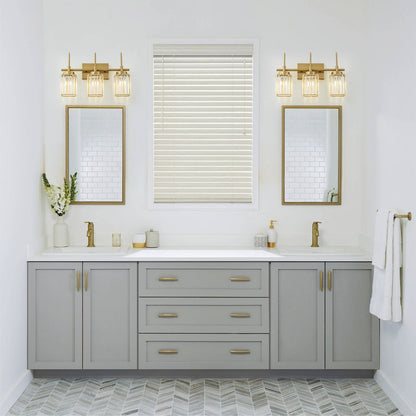 Applique murale moderne dorée à intensité variable, cylindre glamour, cristal, pour salle de bain, luminaire mural.