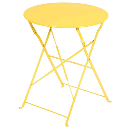 Ensemble de bistro pliable en métal 3 pièces, ensemble de conversation résistant aux intempéries pour l'intérieur et l'extérieur, pour patio, jardin, cour.