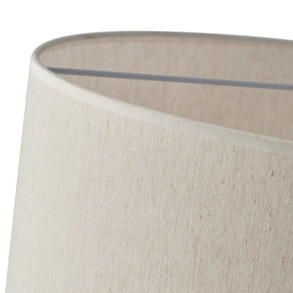 Suspension moderne en forme de tambour blanc cassé avec abat-jour en tissu de lin à 2 niveaux