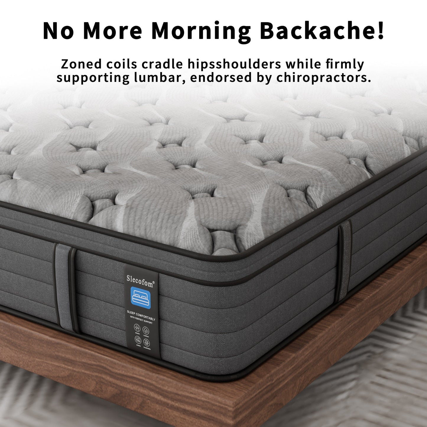 Modland Matelas hybride à ressorts ensachés de 35,5 cm (14 pouces) à revêtement européen, densité moyenne, livré dans une boîte