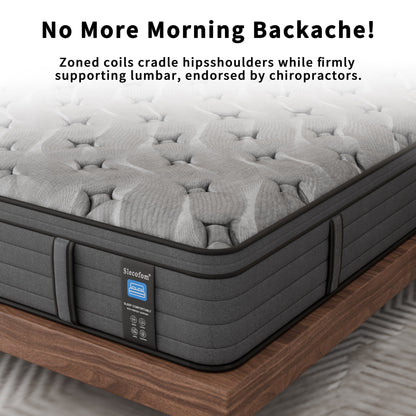 Modland Matelas hybride à ressorts ensachés de 35,5 cm (14 pouces) à revêtement européen, densité moyenne, livré dans une boîte