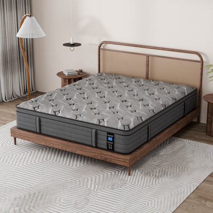 Modland Matelas hybride à ressorts ensachés de 35,5 cm (14 pouces) à revêtement européen, densité moyenne, livré dans une boîte