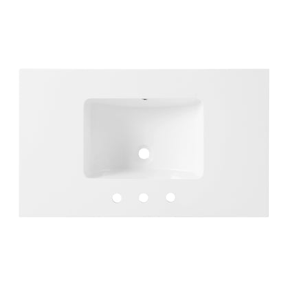 Meuble-lavabo de salle de bain simple Monterey 37, style farmhouse, avec plan de travail.