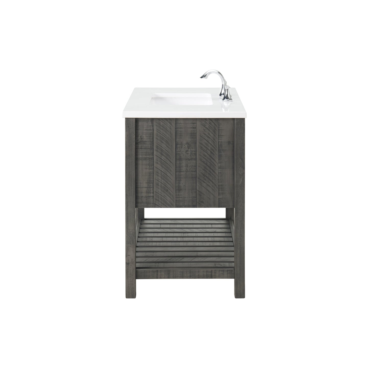 Meuble-lavabo de salle de bain simple Monterey 37, style farmhouse, avec plan de travail.