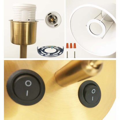 Ensemble de 2 appliques murales Morbihan, lampe murale en tissu avec port USB et interrupteur