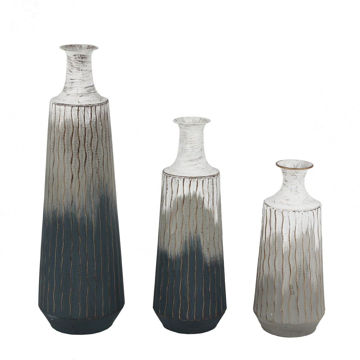 Vases en forme de bouteille en métal multicolores dégradés (lot de 3)