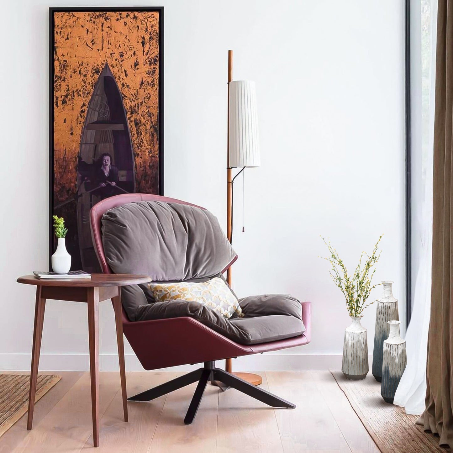 Vases en forme de bouteille en métal multicolores dégradés (lot de 3)