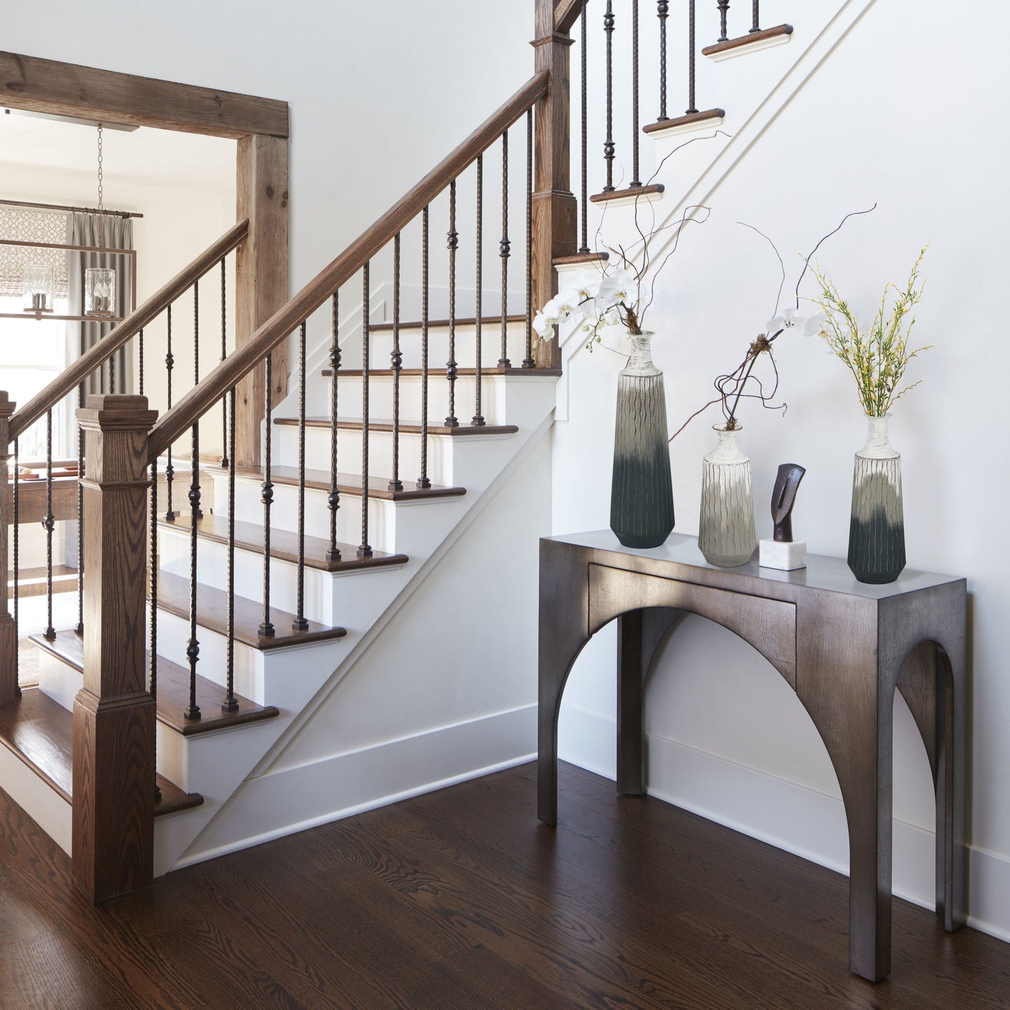 Vases en forme de bouteille en métal multicolores dégradés (lot de 3)