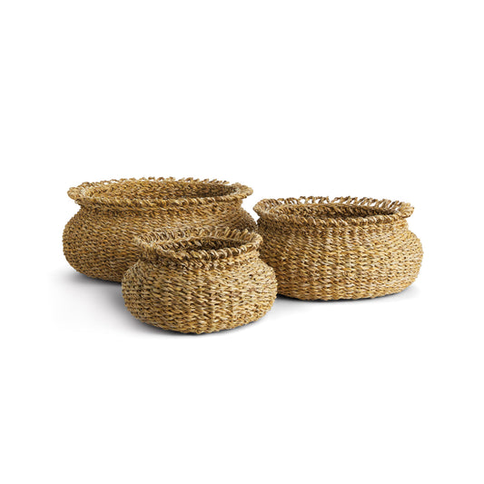 Panier en herbe de mer à boucle, lot de 3