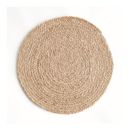 Assiettes de table rondes en jute enroulée, lot de 8