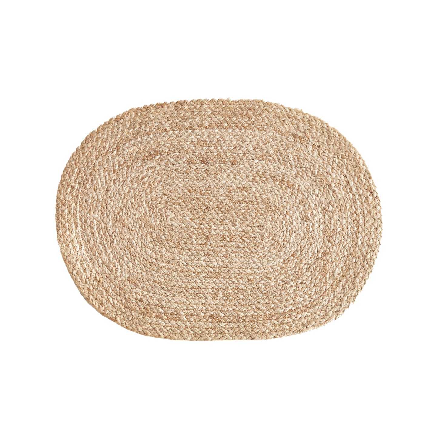 Jute Coil, lot de 8 dessous de table ovales.