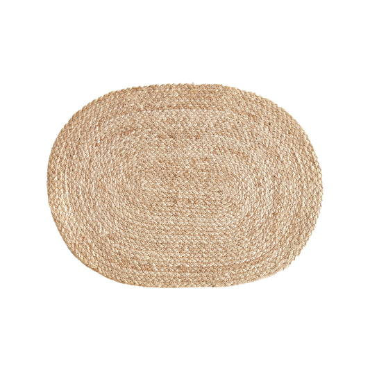 Jute Coil, lot de 8 dessous de table ovales.