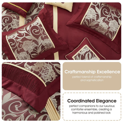 Ensemble de Couette Nanshing Brie 9 Pièces en Jacquard Floral