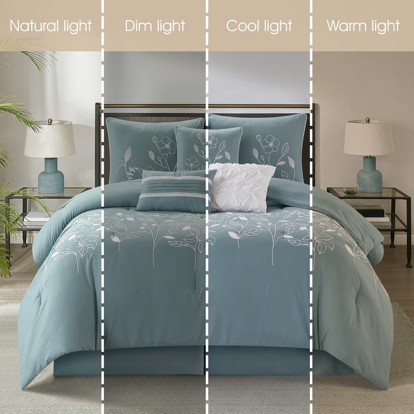 Ensemble de couette Nanshing Taylor 7 pièces à motifs floraux botaniques