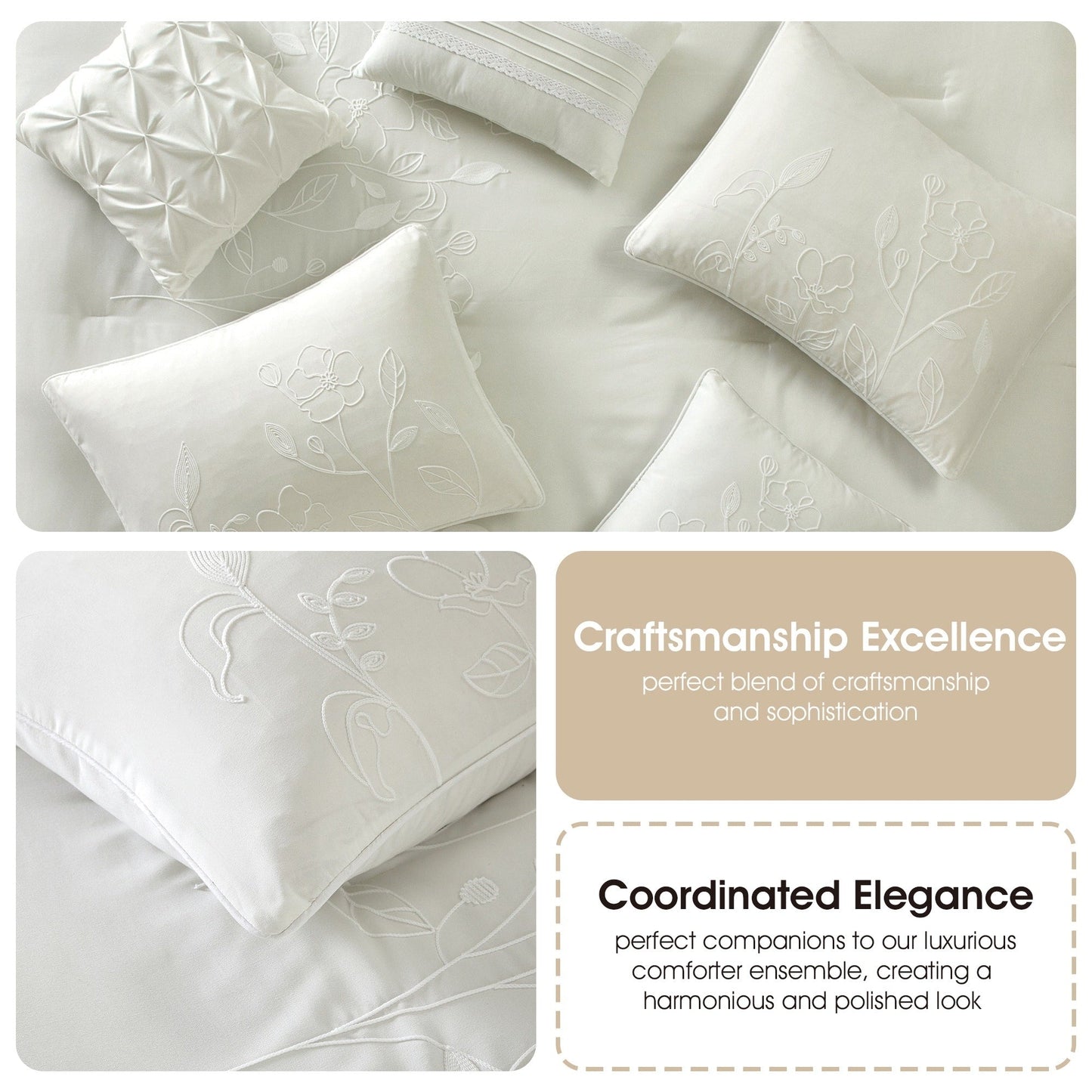 Ensemble de couette Nanshing Taylor 7 pièces à motifs floraux botaniques