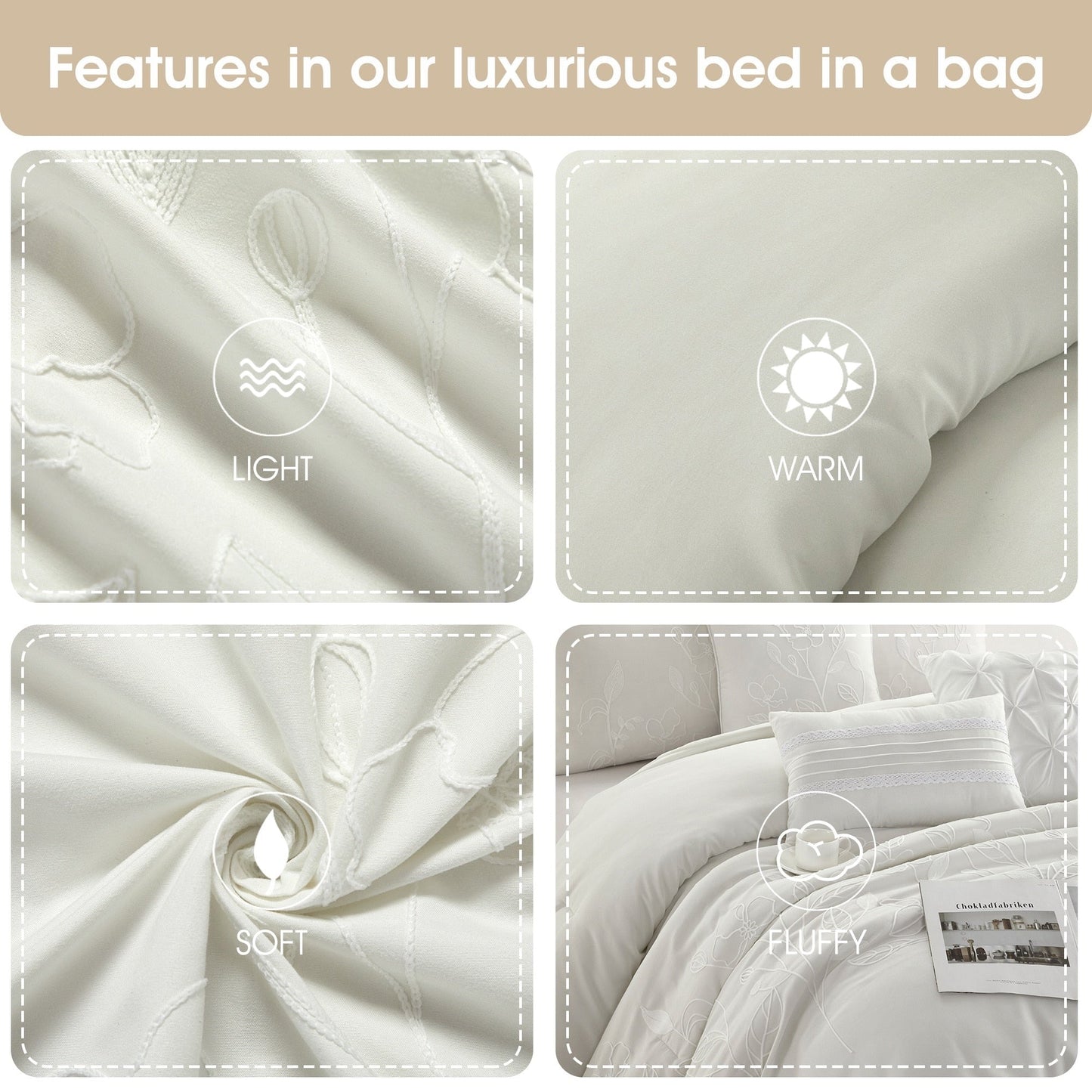 Ensemble de couette Nanshing Taylor 7 pièces à motifs floraux botaniques