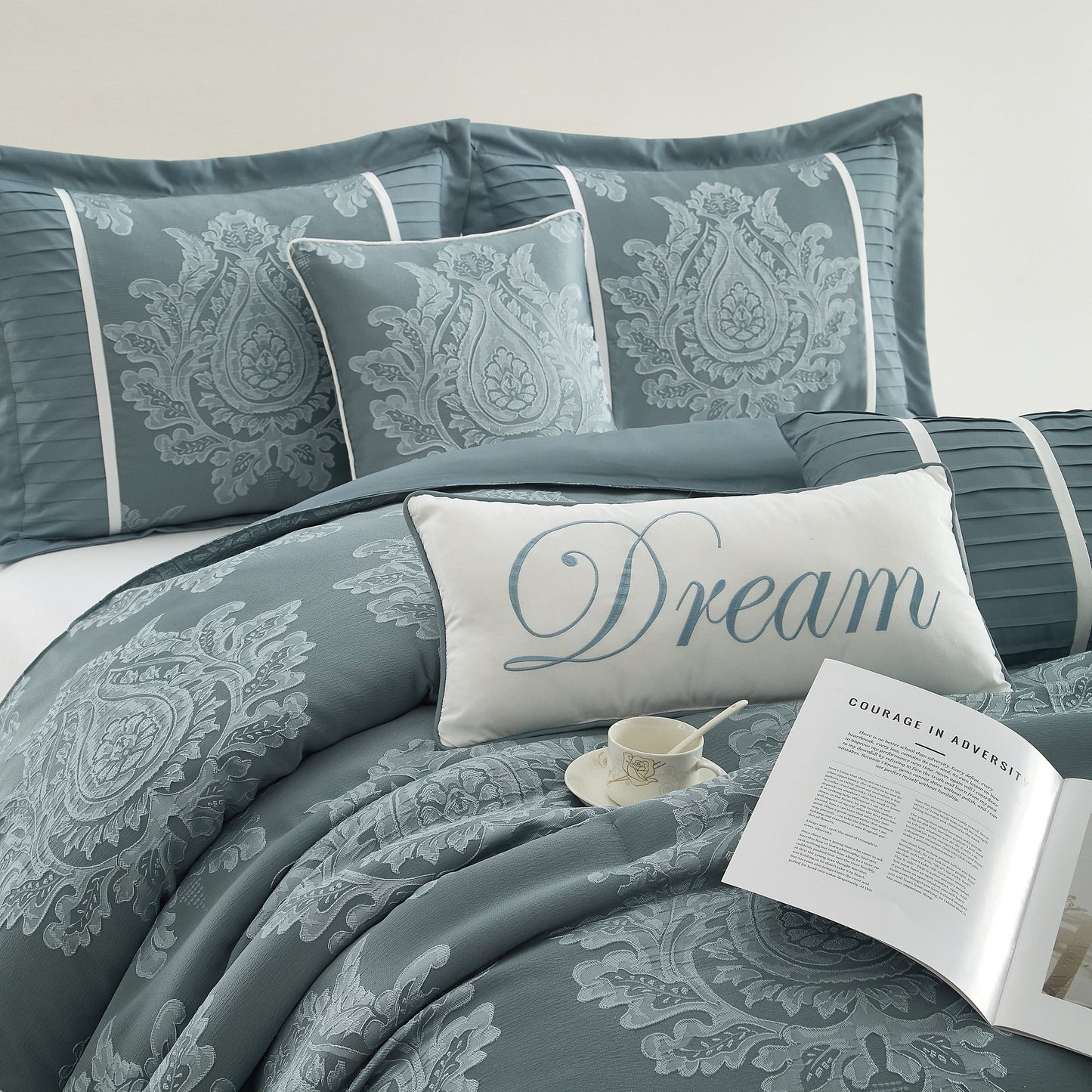 Ensemble de Couette Traditionnel Damassé 7 Pièces Nanshing Tiana