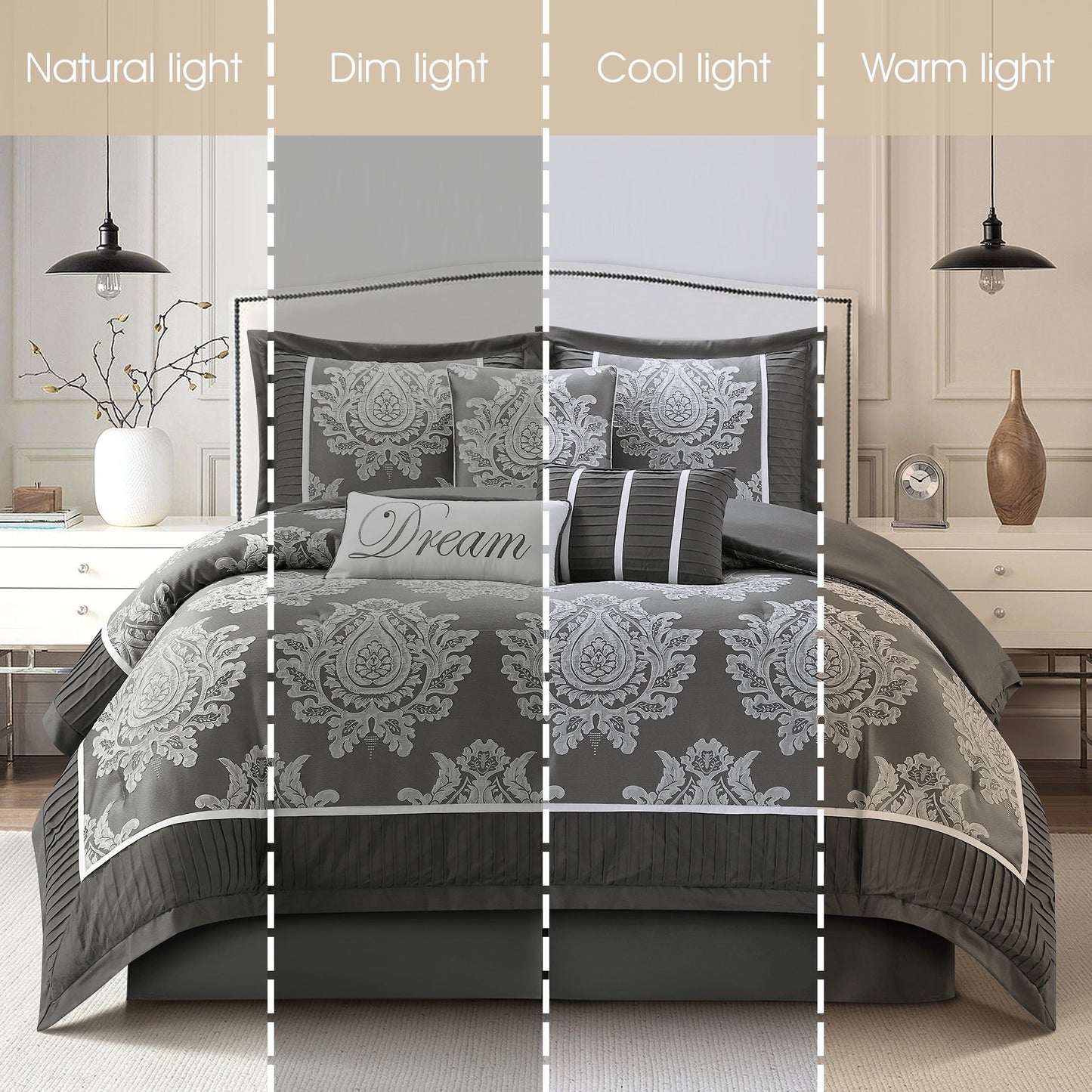 Ensemble de Couette Traditionnel Damassé 7 Pièces Nanshing Tiana