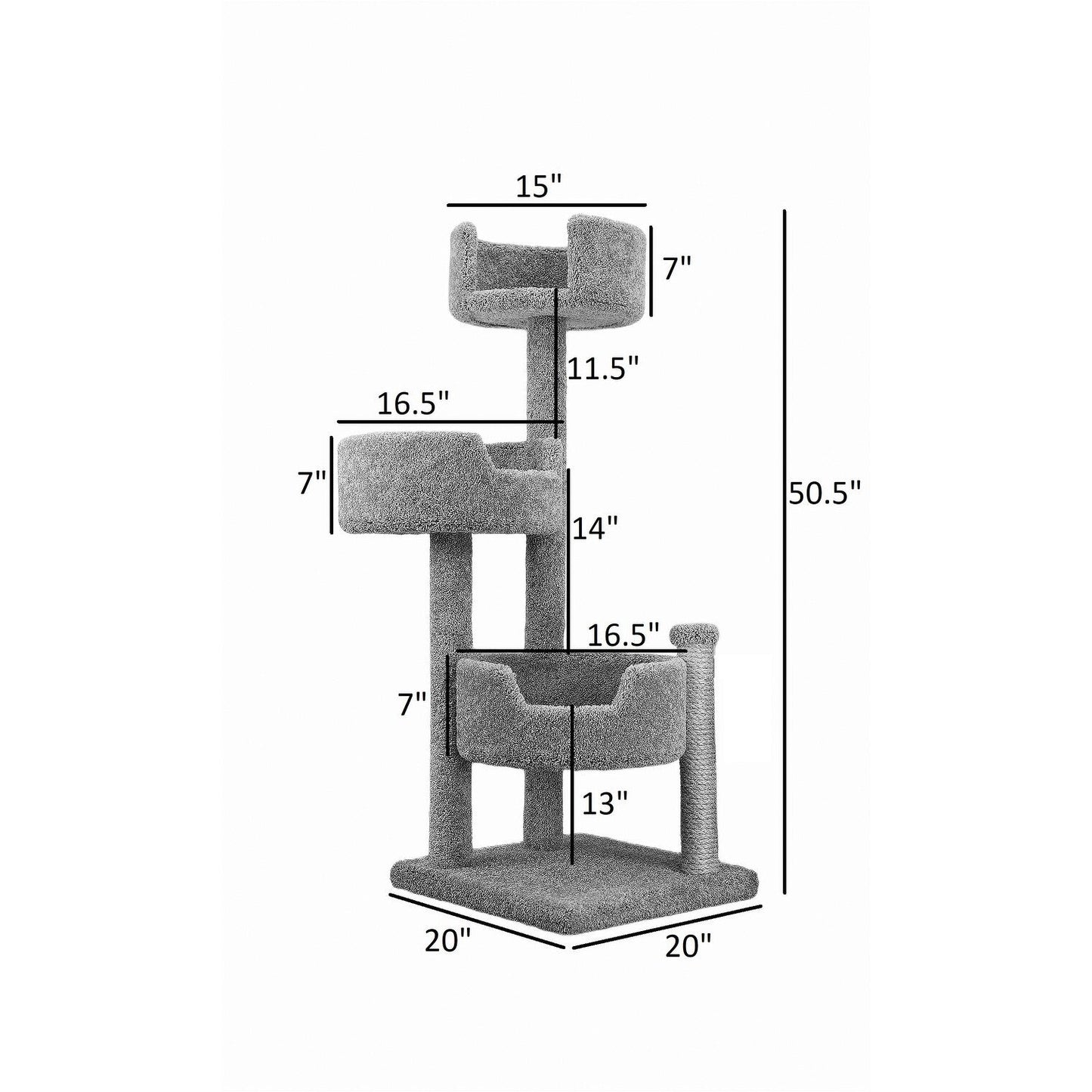 Nouveau arbre à chat en bois et en moquette pour chats de grande taille