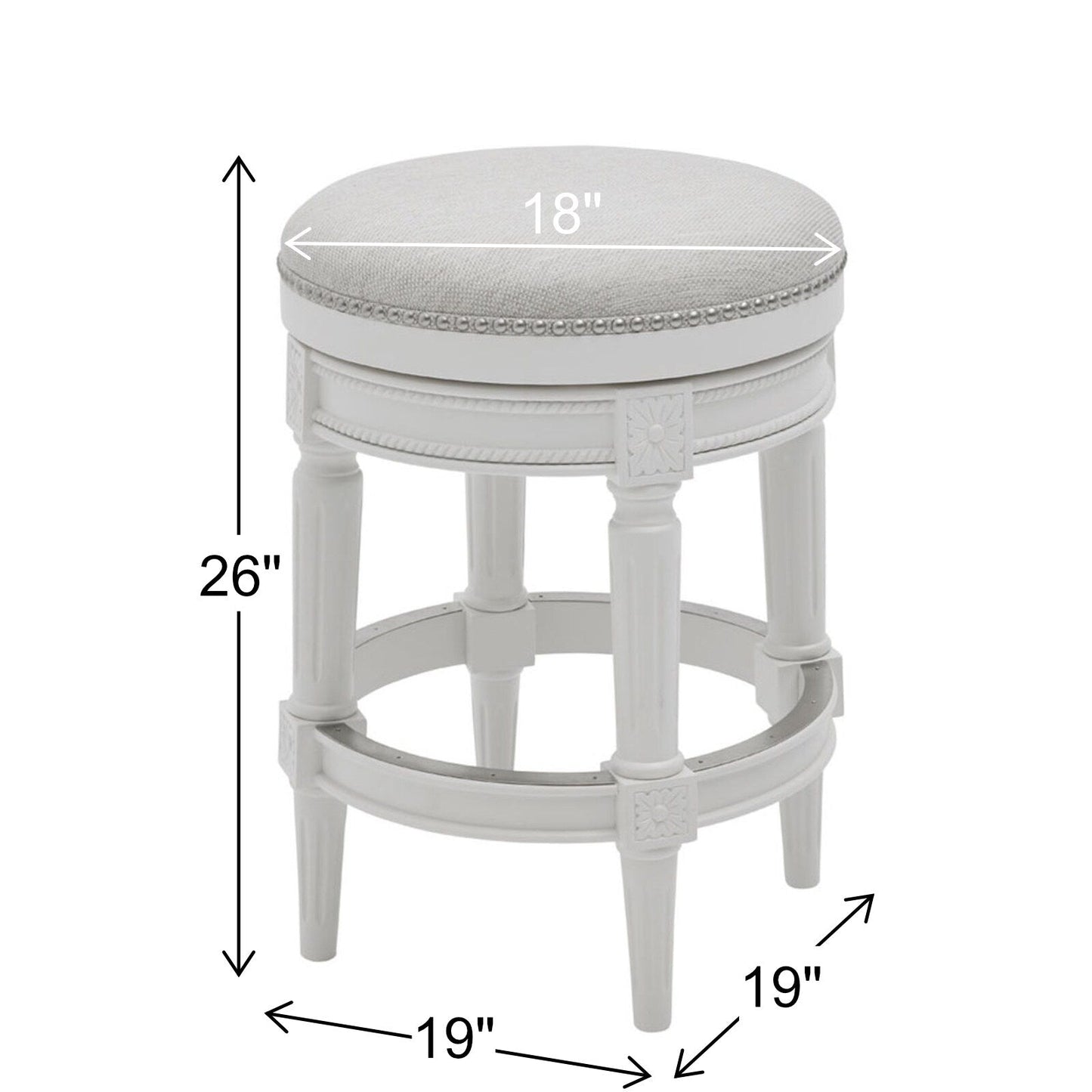 Tabouret de bar New Ridge Home Goods Chapman sans dossier, pivotant, hauteur de comptoir de 26 pouces - Hauteur de comptoir