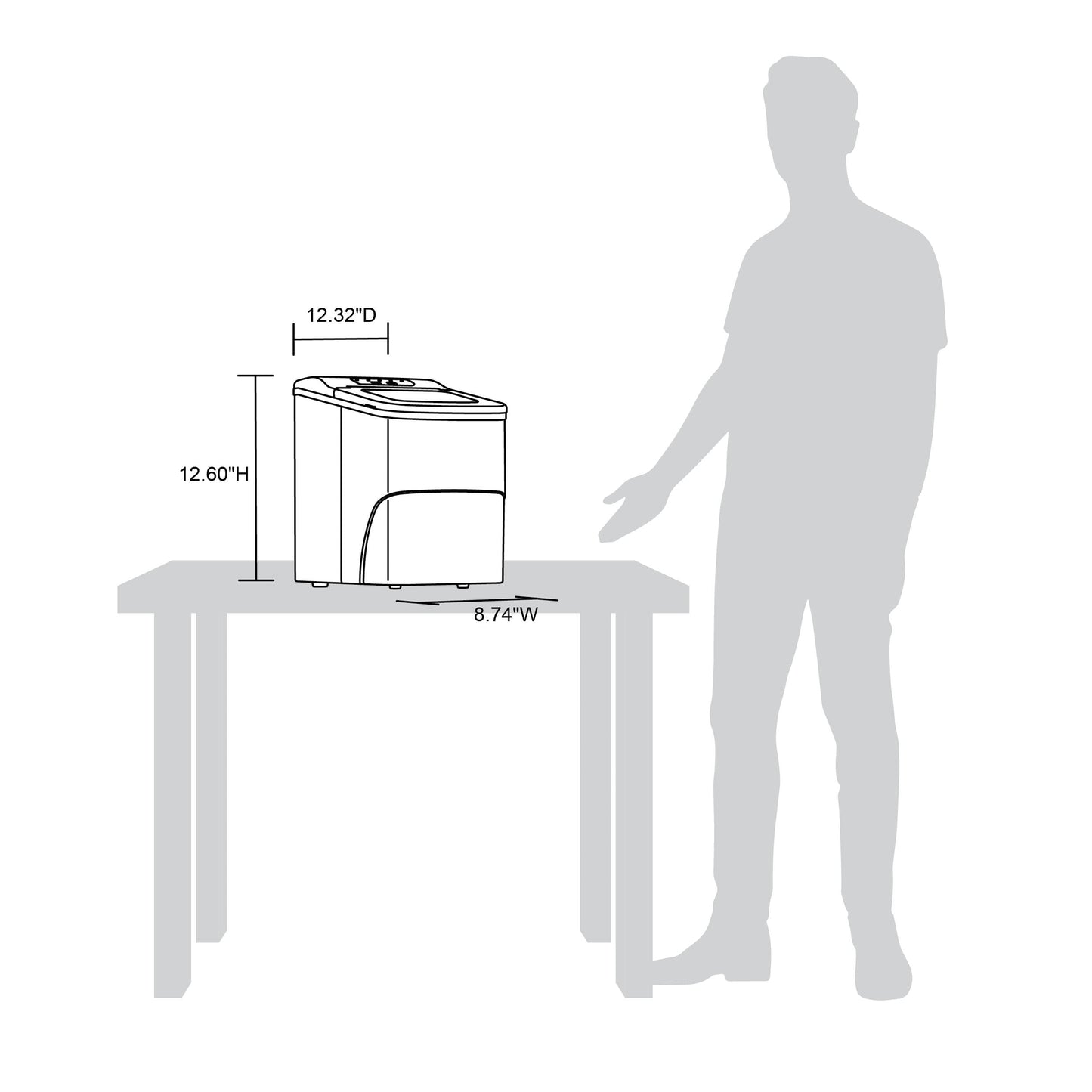 Fabrique de glaçons de Newair, 26 lbs, pour comptoir, portable et légère, commandes intuitives, glaçons de grande ou petite taille, pièces sans BPA.